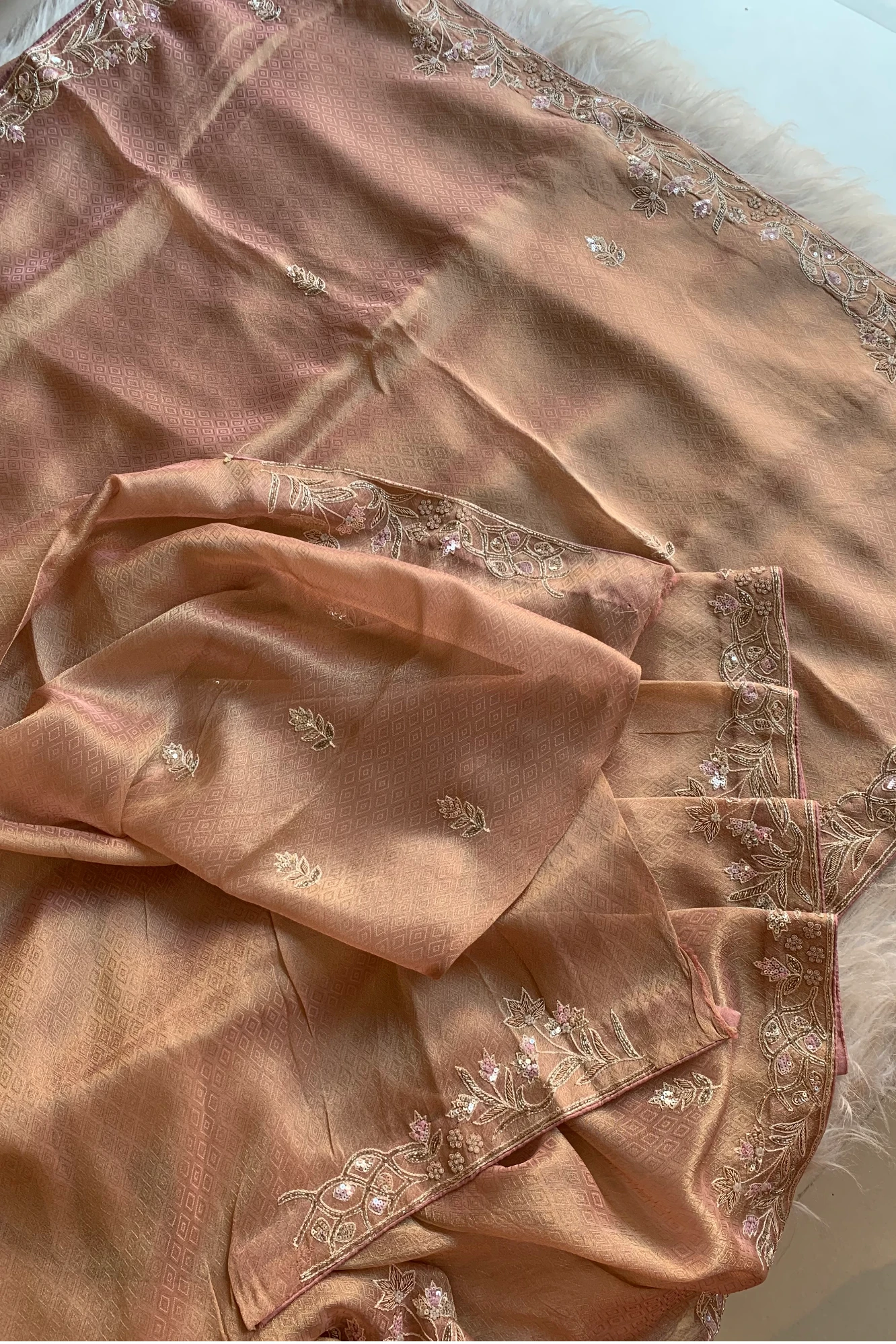 Rust Orange Tissue Saree 5361 12