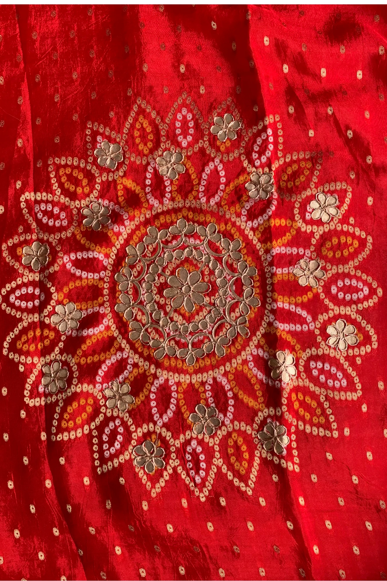 Red Bandhej Russian Silk Saree 5772 10