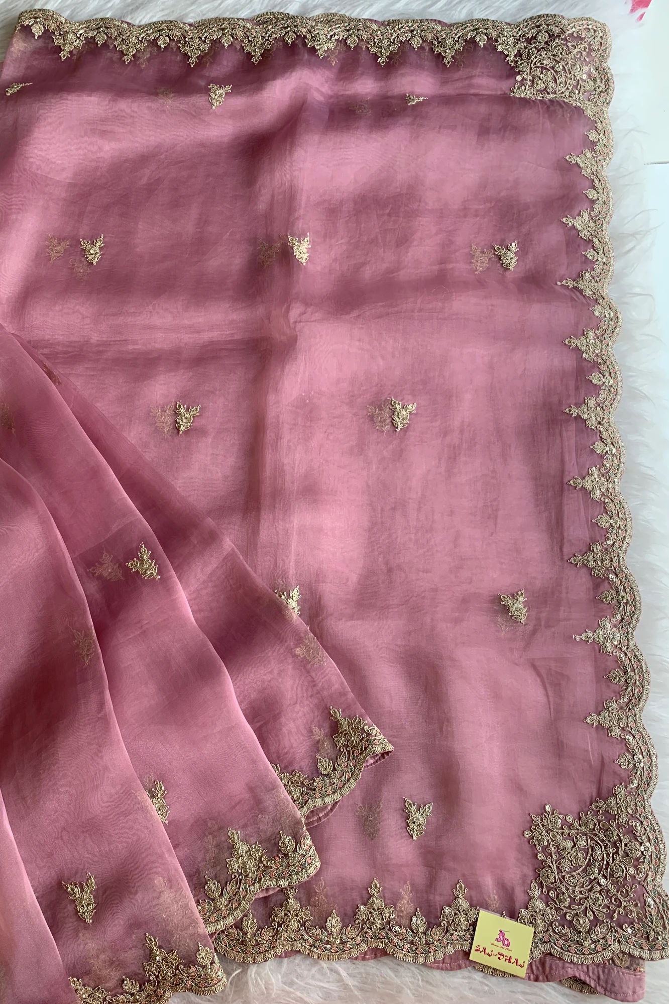 Pink Organza Saree 5777 13