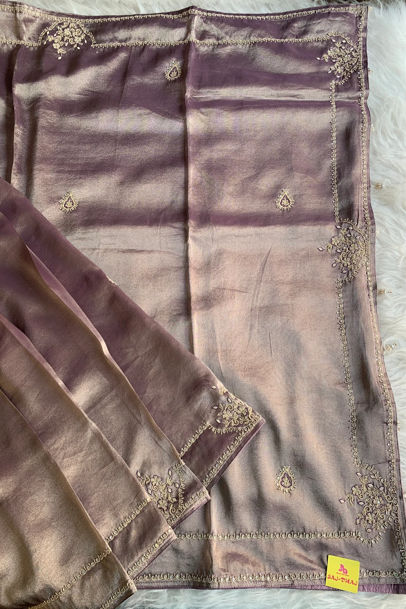 Purple Tissue Saree 5735 03