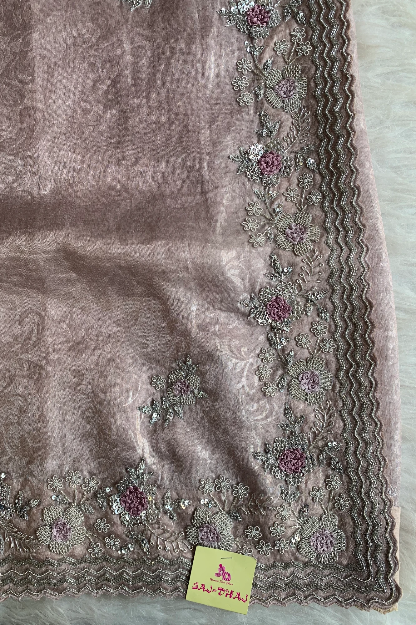 Beige Jagat Silk Saree 5216 04