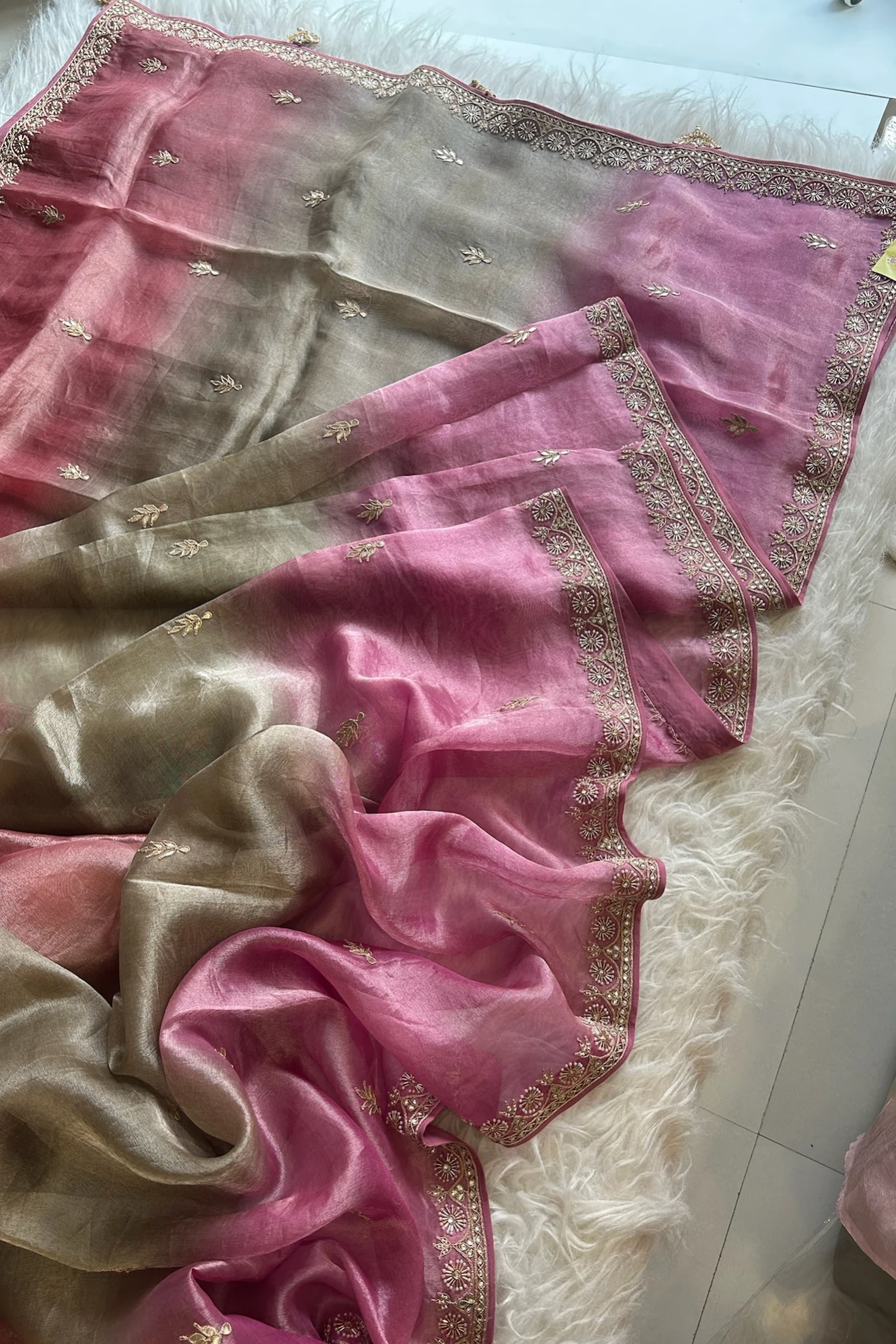 Tricolour Kora Silk Saree 5177 03