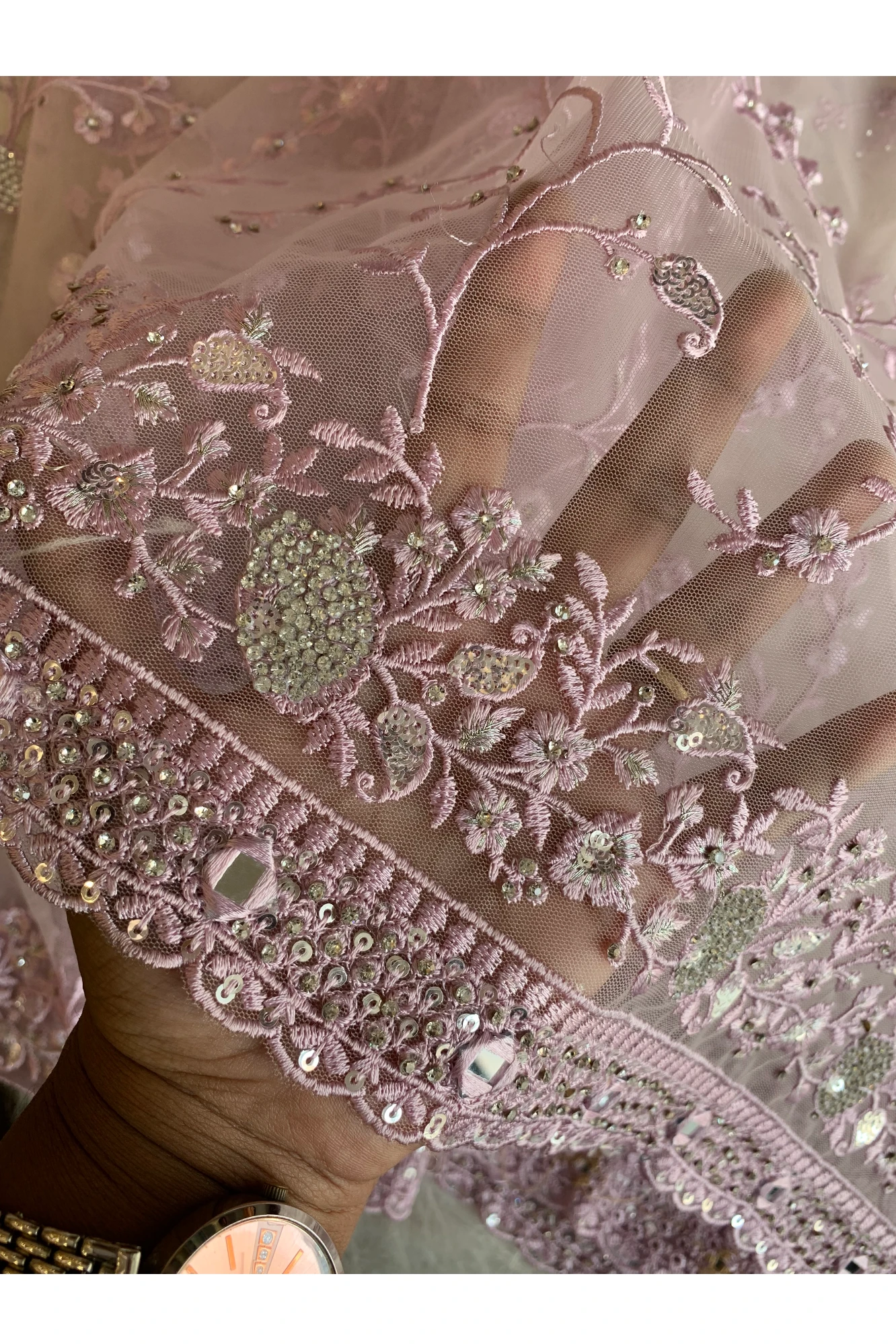 Light Pink Net Saree 5292 15