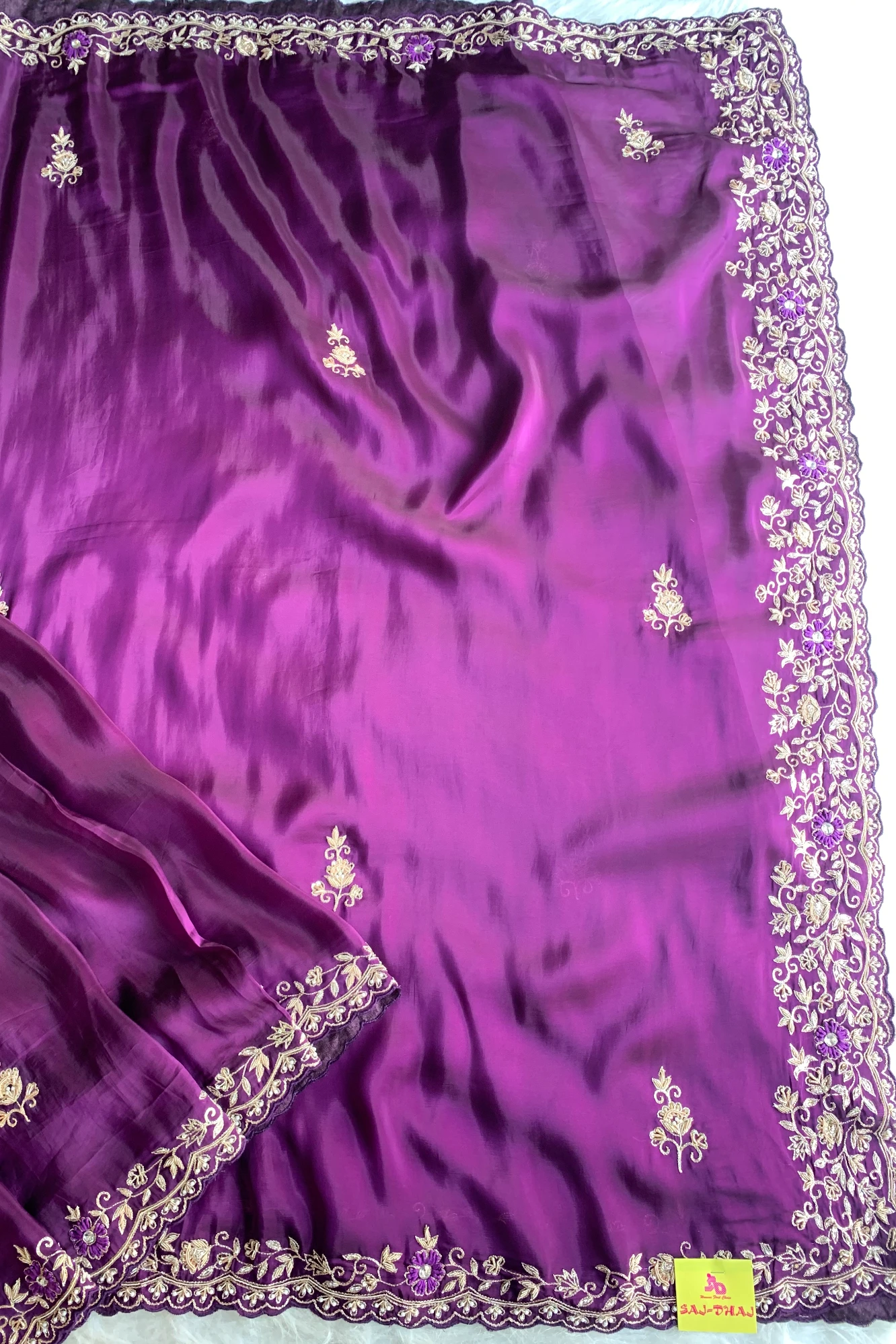 Purple Aari Habutai Silk Saree 5765 08