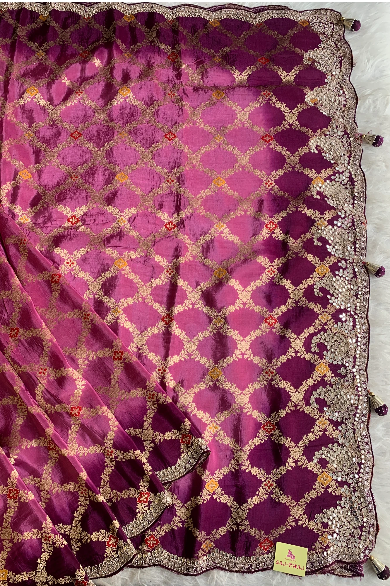 Purple Shaded Banarasi Silk Saree 5656 09