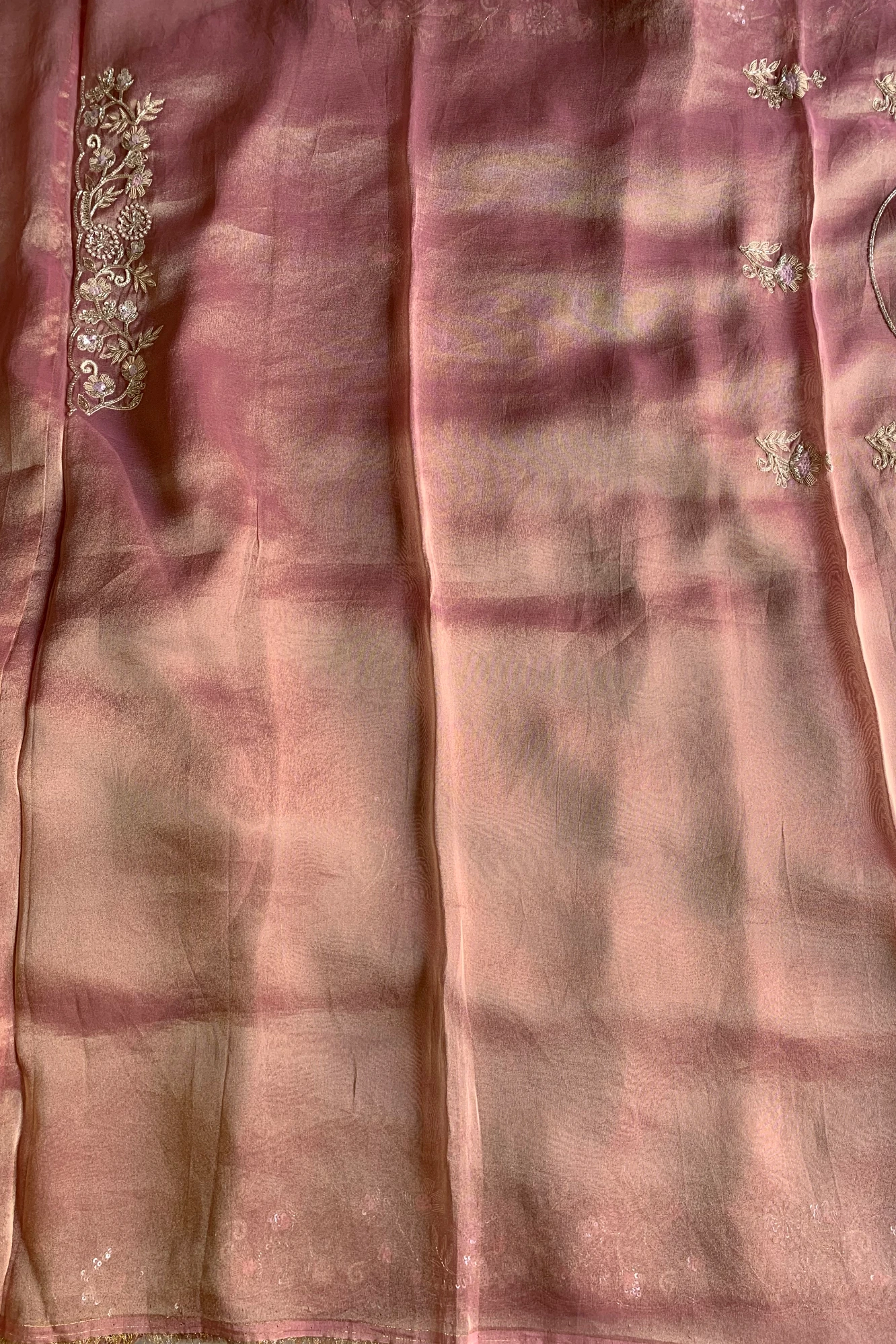 Onion Pink Embellished Tissue Saree 5664 05