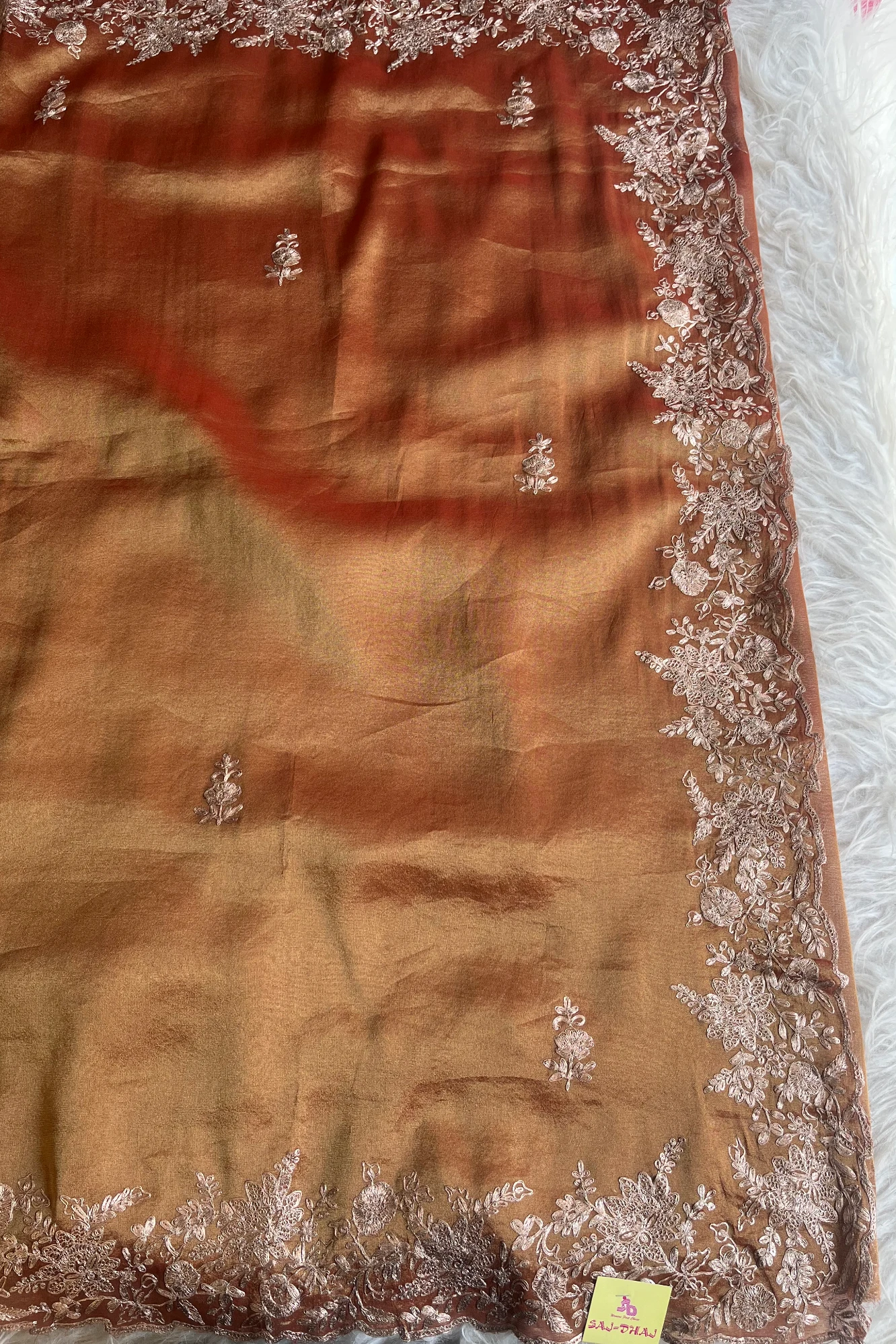 Rust Pittan Kanchipuram Tissue Saree 5659 17