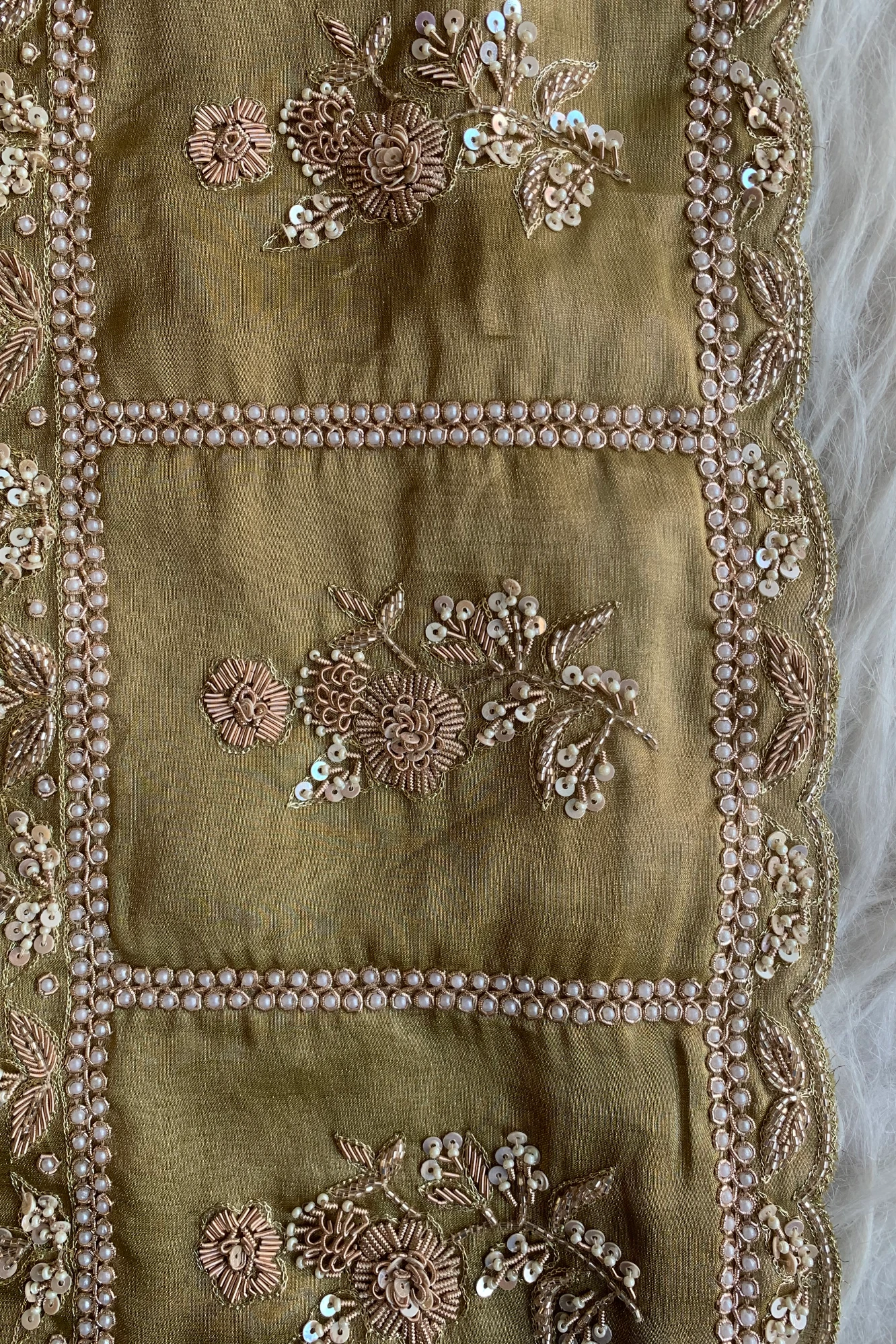 Olive Green Embellished Tissue Saree 5764 17
