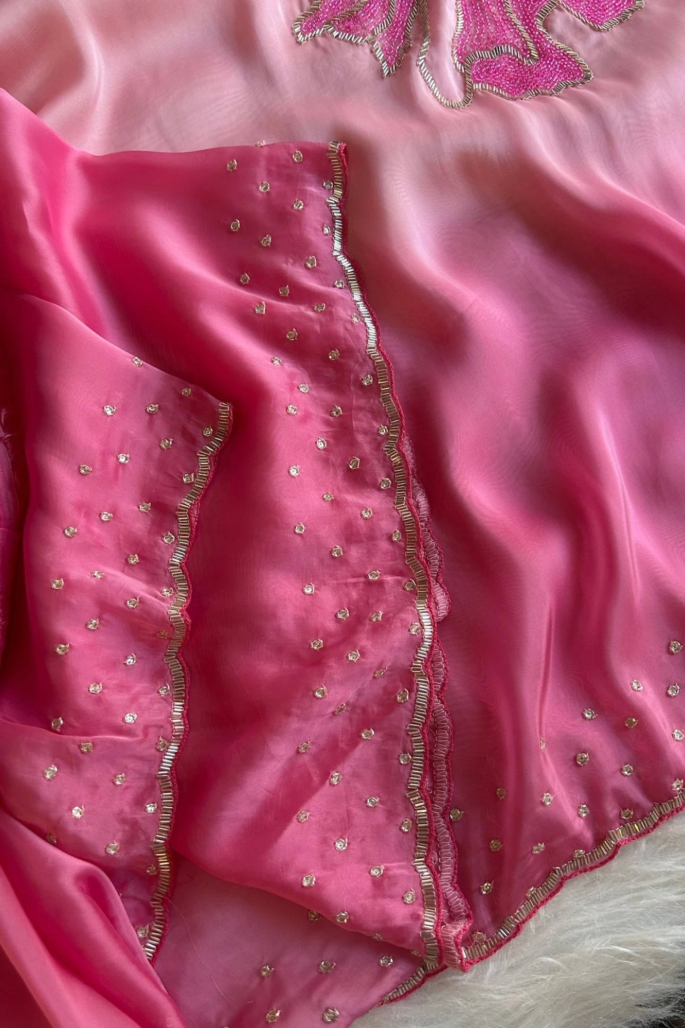 Three-Tone Ombre Habutai Silk Saree with Designer Pallu 5765 03