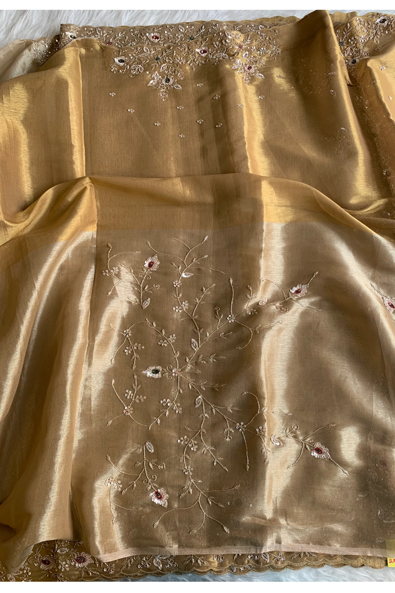 Gold Kanchipuram Silk Saree 5766 02