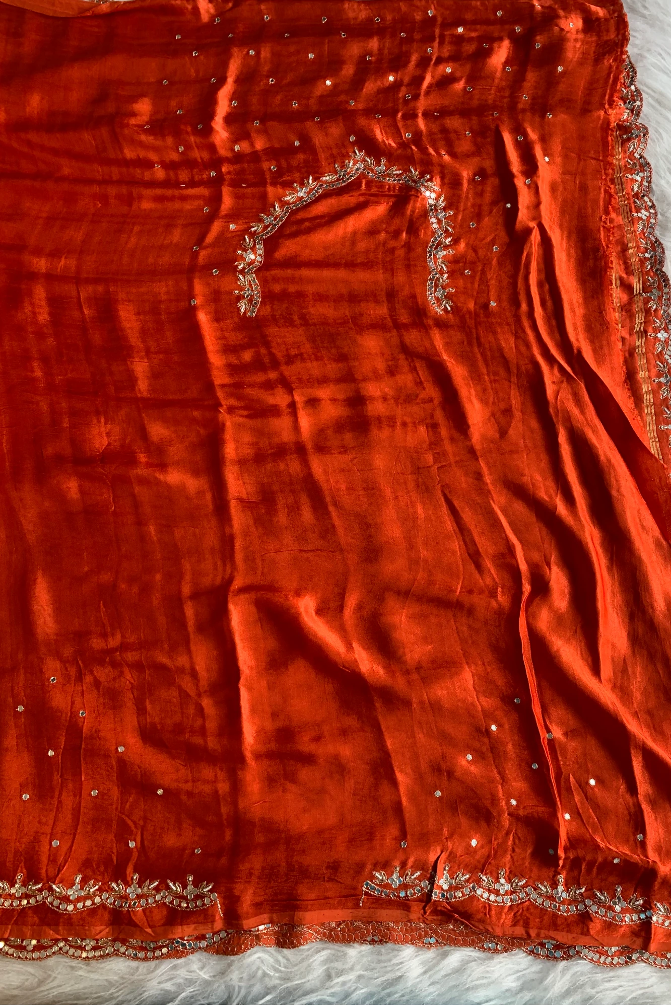 Orange Gajji Silk Saree 5755 10