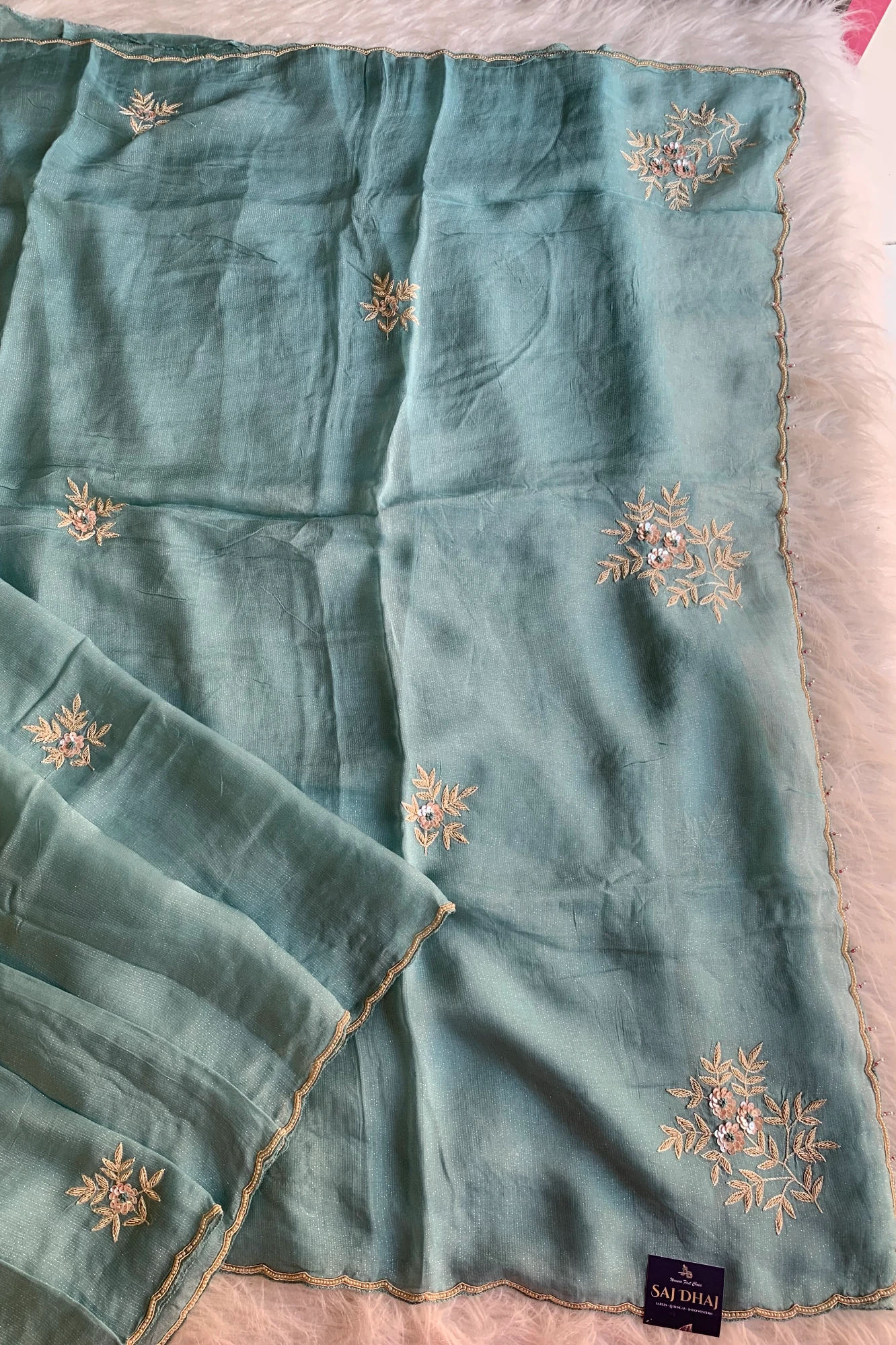 Blue Soft Organza Saree 5848 04