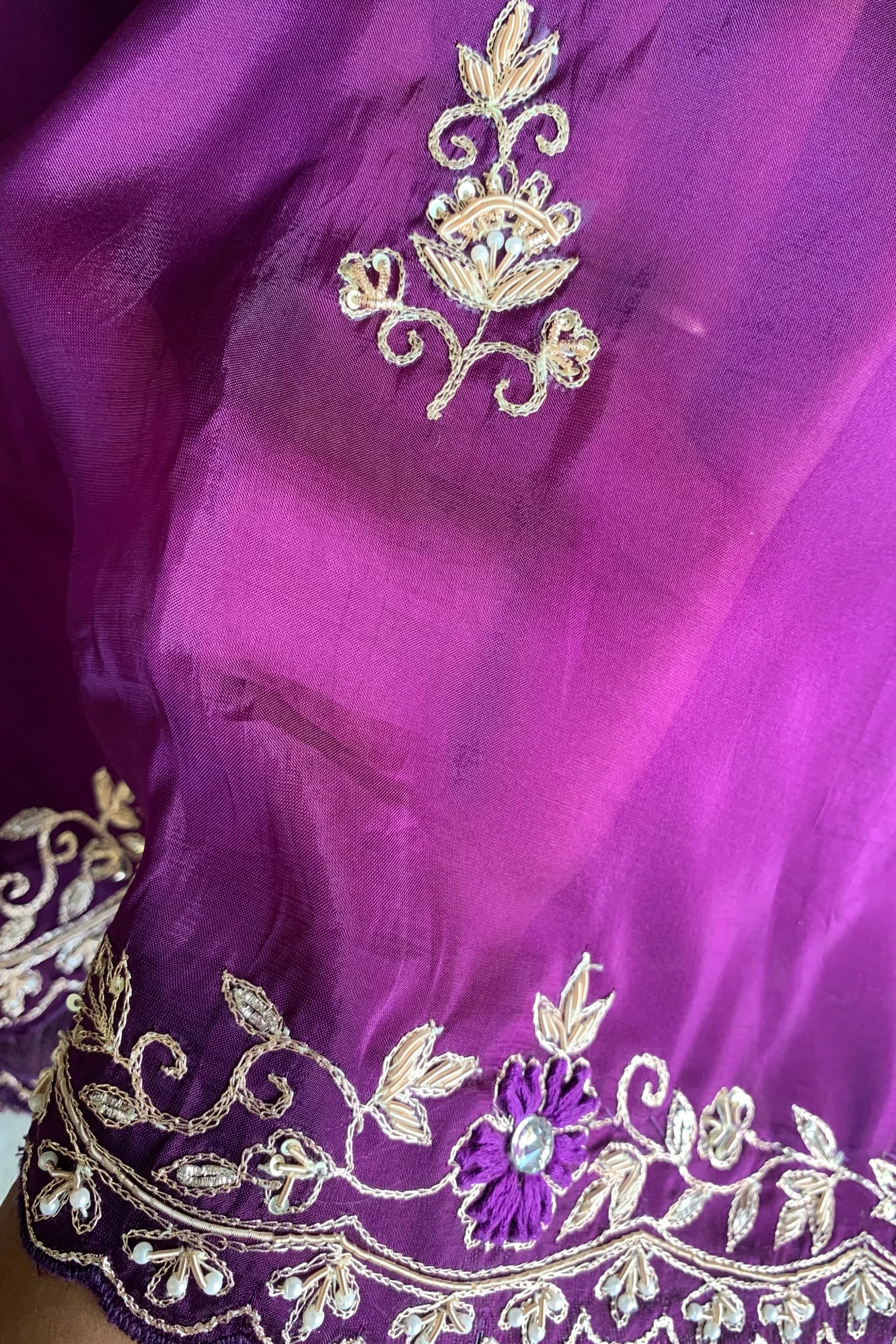 Purple Aari Habutai Silk Saree 5765 08