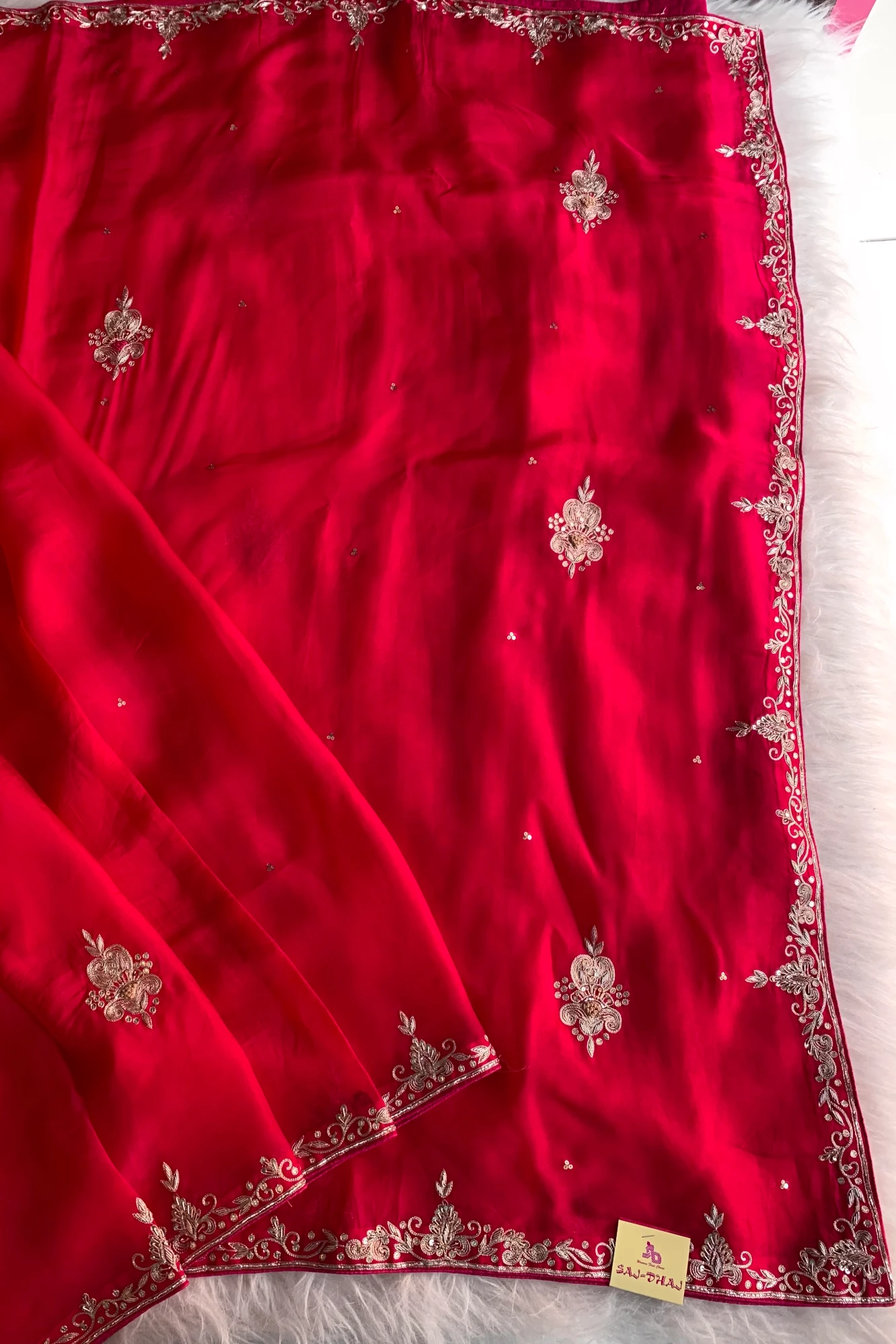 Pink Embellished Organza Saree 5764 14