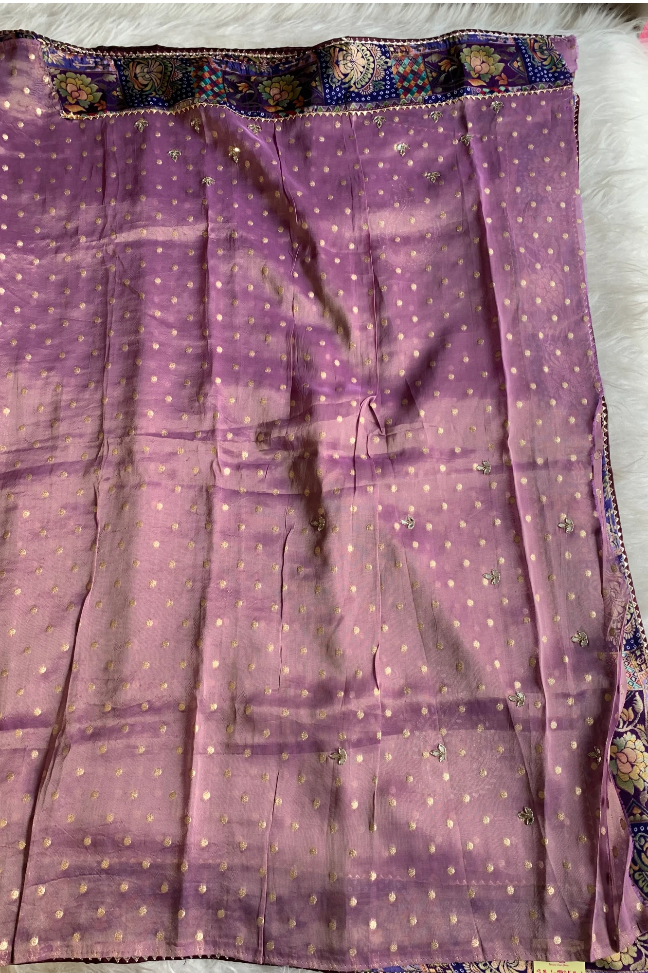 Light Purple Jamawar Border Tissue Saree 5763 08