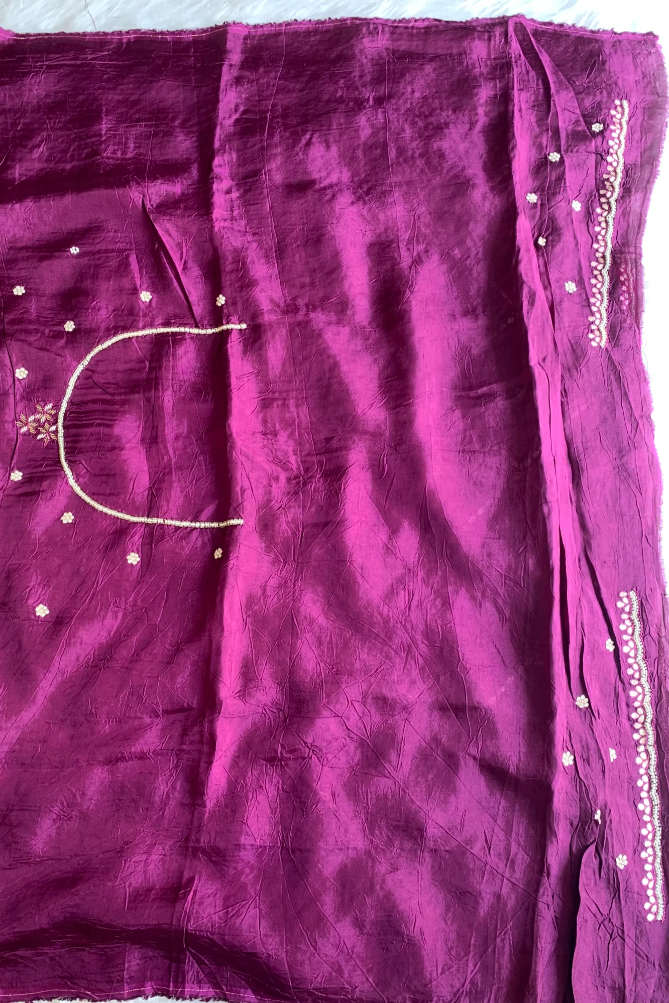 Purple Gota Jaal Habutai Silk Saree 5700 03