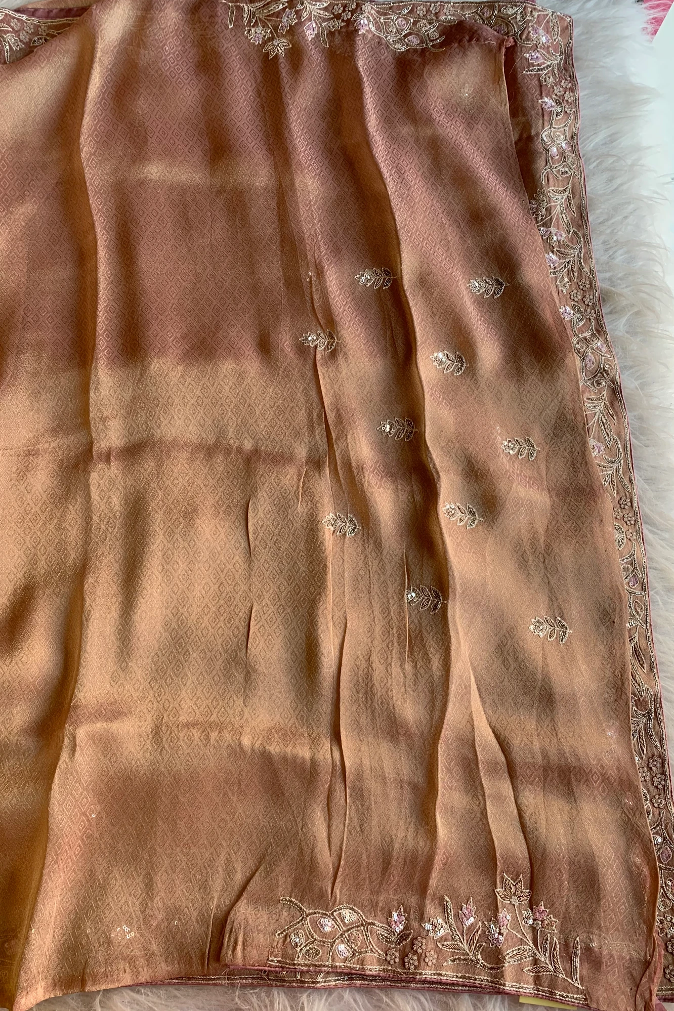 Rust Orange Tissue Saree 5361 12