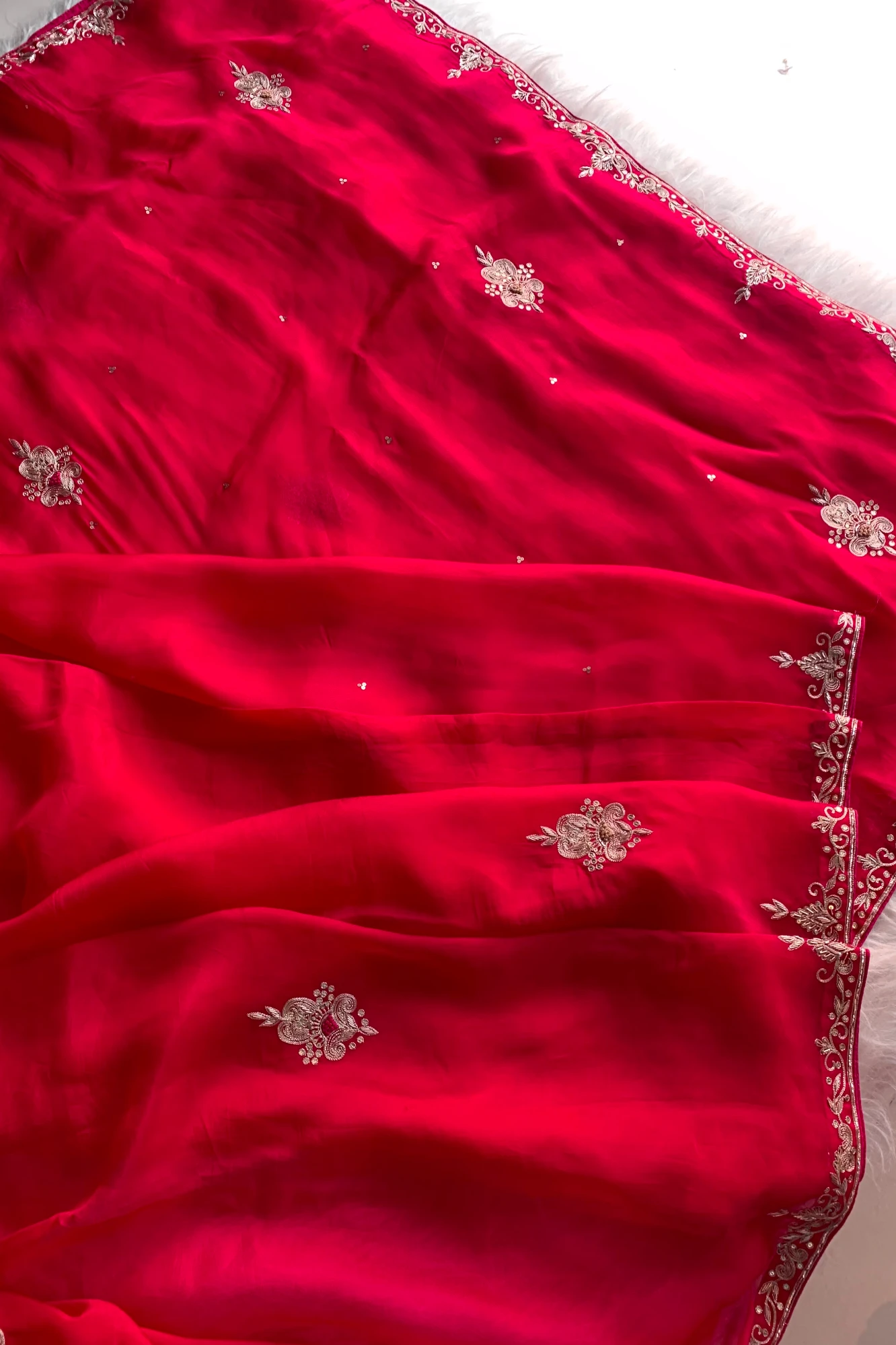 Pink Embellished Organza Saree 5764 14