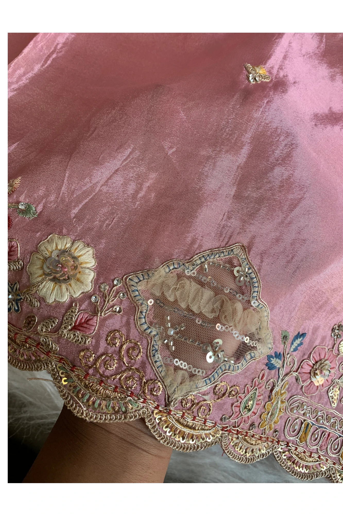 Pink Tissue sik Saree 5772 09