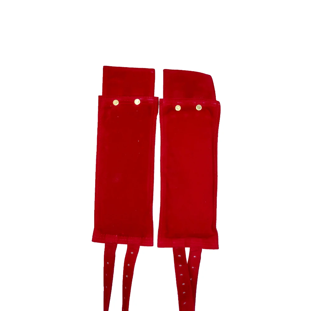 Pure Brass 4 Line Ghungroo Ankle Bells Velvet Pad With Jute Bag for Classical Kathak Dance with Adjustable Strap - Maroon