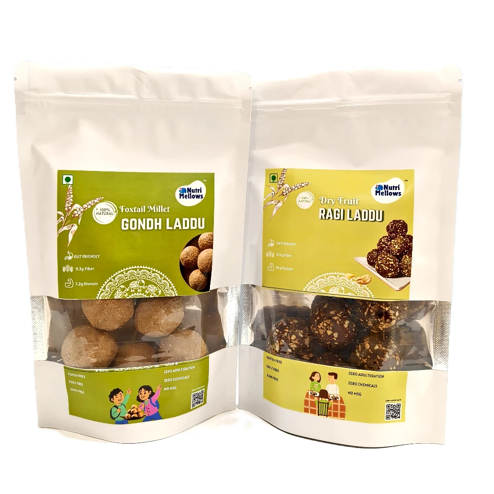 Foxtail Gondh Laddu & Dryfruit Ragi Laddu 2 Multi Packs(2*80g,2*160g)