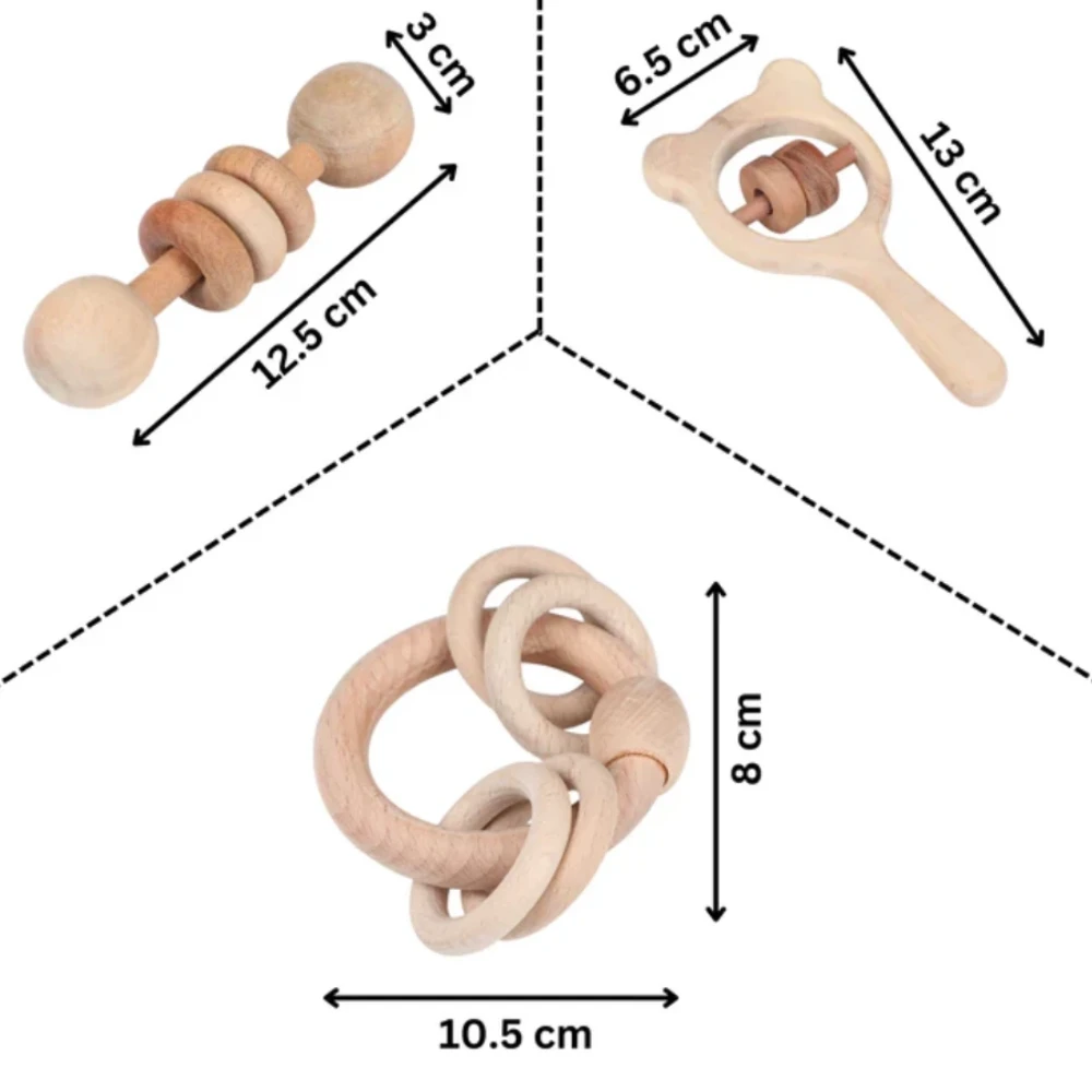 Wooden Rattles Set