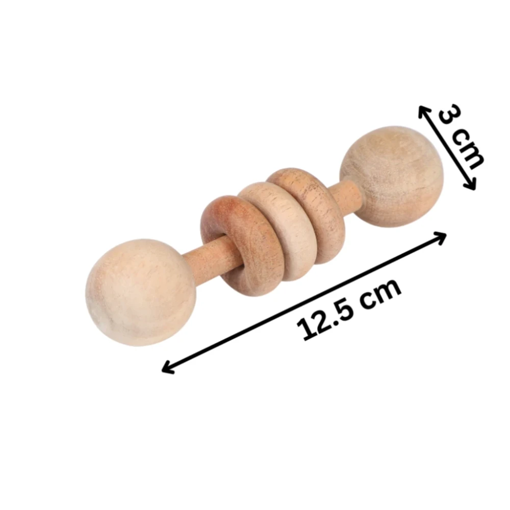 Neem Wood Rattle- Dumbbell Shape