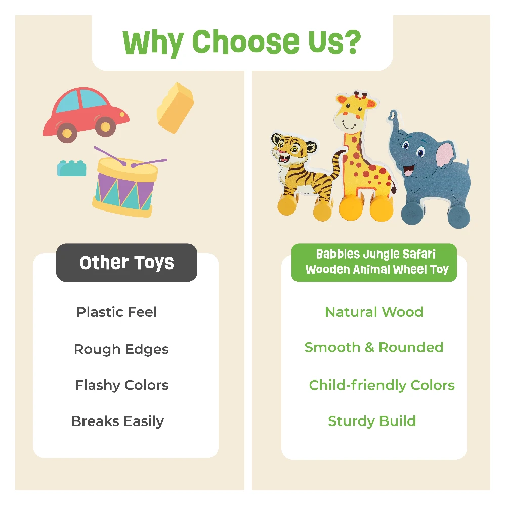 Push Toys- Animals(set of 3)