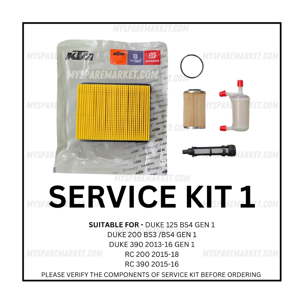 SERVICE KIT 1 - AIR FILTER + OIL FILTER + O Ring + OIL STRAINER + FUEL FILTER [MYSM0025]