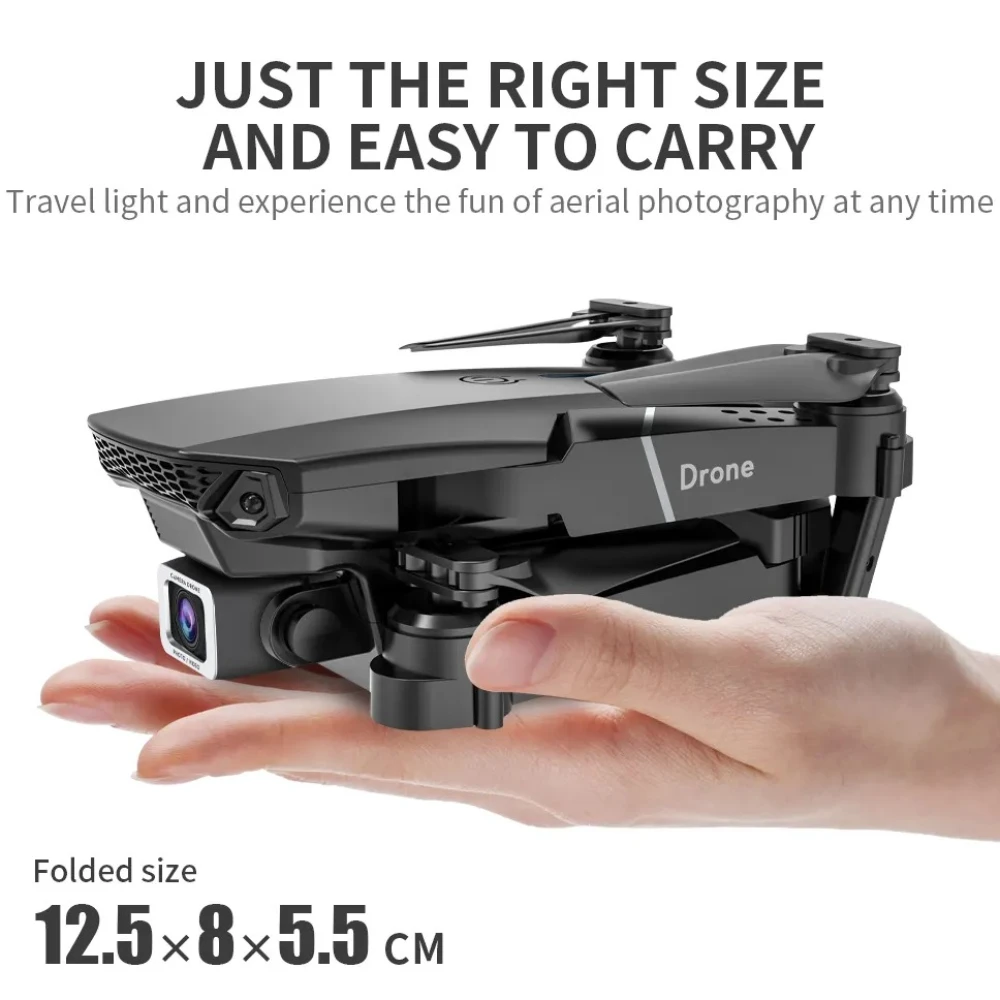E88 Pro 4K Dual Camera Drone – HD Wide Angle WiFi FPV Quadcopter with 720P Live Feed & Foldable Design