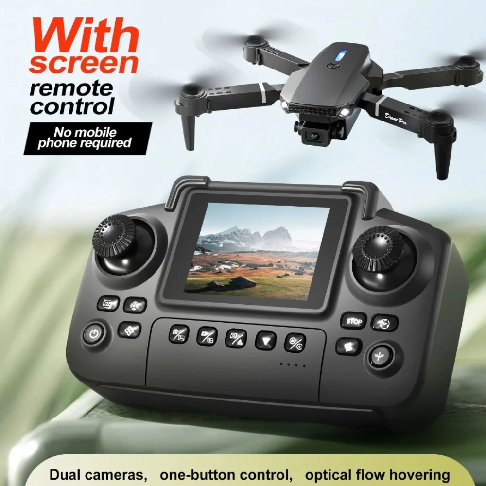 DN99 Drone Foldable Dual Camera with HD Screen Rechargeable Batteries Obstacle Avoidance & 360° Flips Perfect for Beginners & Adults