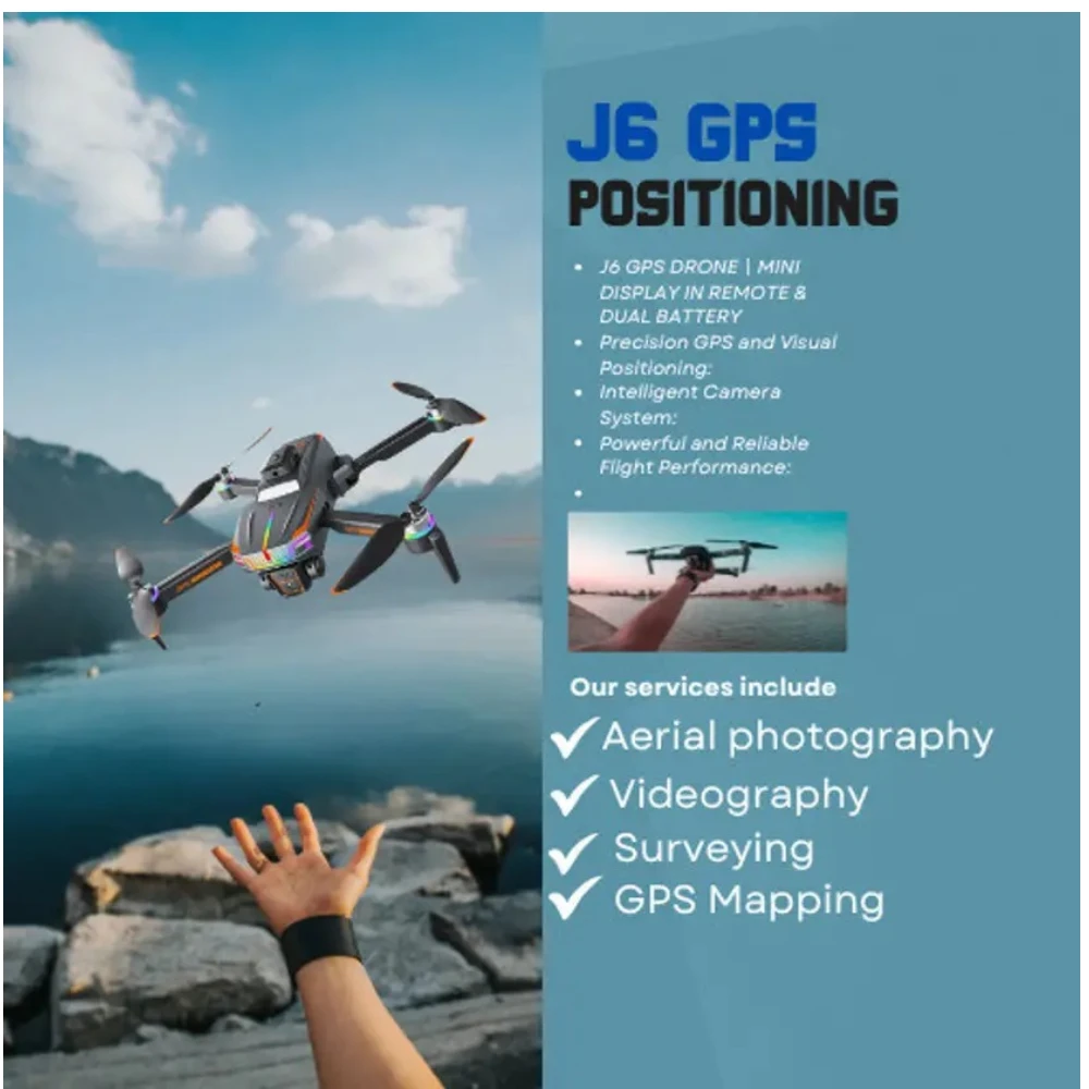 J6 GPS Drone with Smart Display Remote – Advanced Navigation, Long-Range Control, 4K Camera, Obstacle Avoidance, Precise Flight, Real-Time FPV, Perfect for Beginners & Adults
