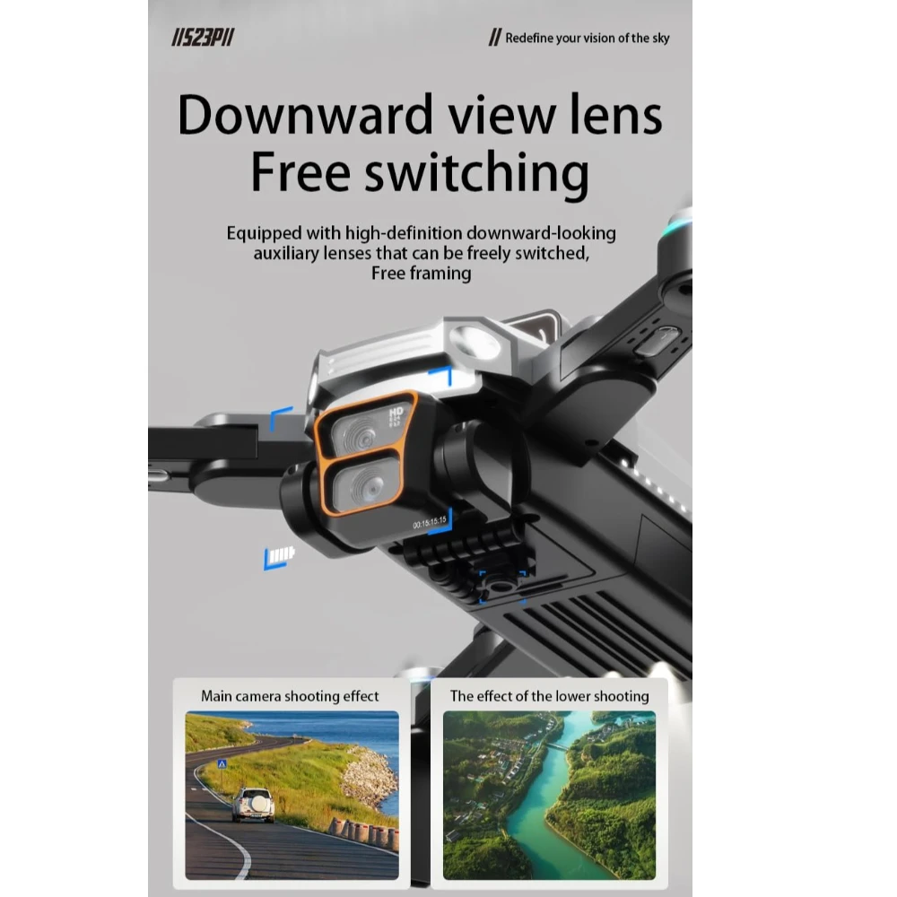 S23P Drone 4K Dual Camera Brushless Drone with Obstacle Avoidance One-Key Take-Off Headless Mode 360° Flips Battery Long Flight & 4.5 Inch LCD Display