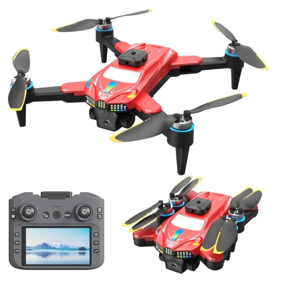 T6 Pro Drone Dual Camera 4k Optical Flow Positioning Remote Control Flying Quadcopter Gesture Video Drone with Brushless Motor and Obstacle Avoidance 4.5 Inch LCD Display