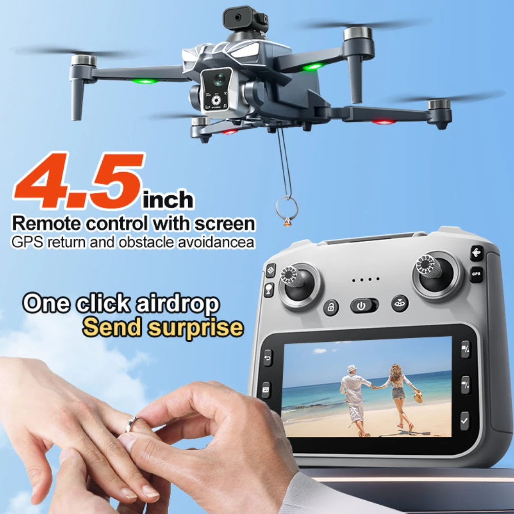 K18 Max GPS RC Drone 4K HD Camera FPV Brushless Obstacle Avoidance Remote Control With Screen Foldable RC Quadcopter Drone