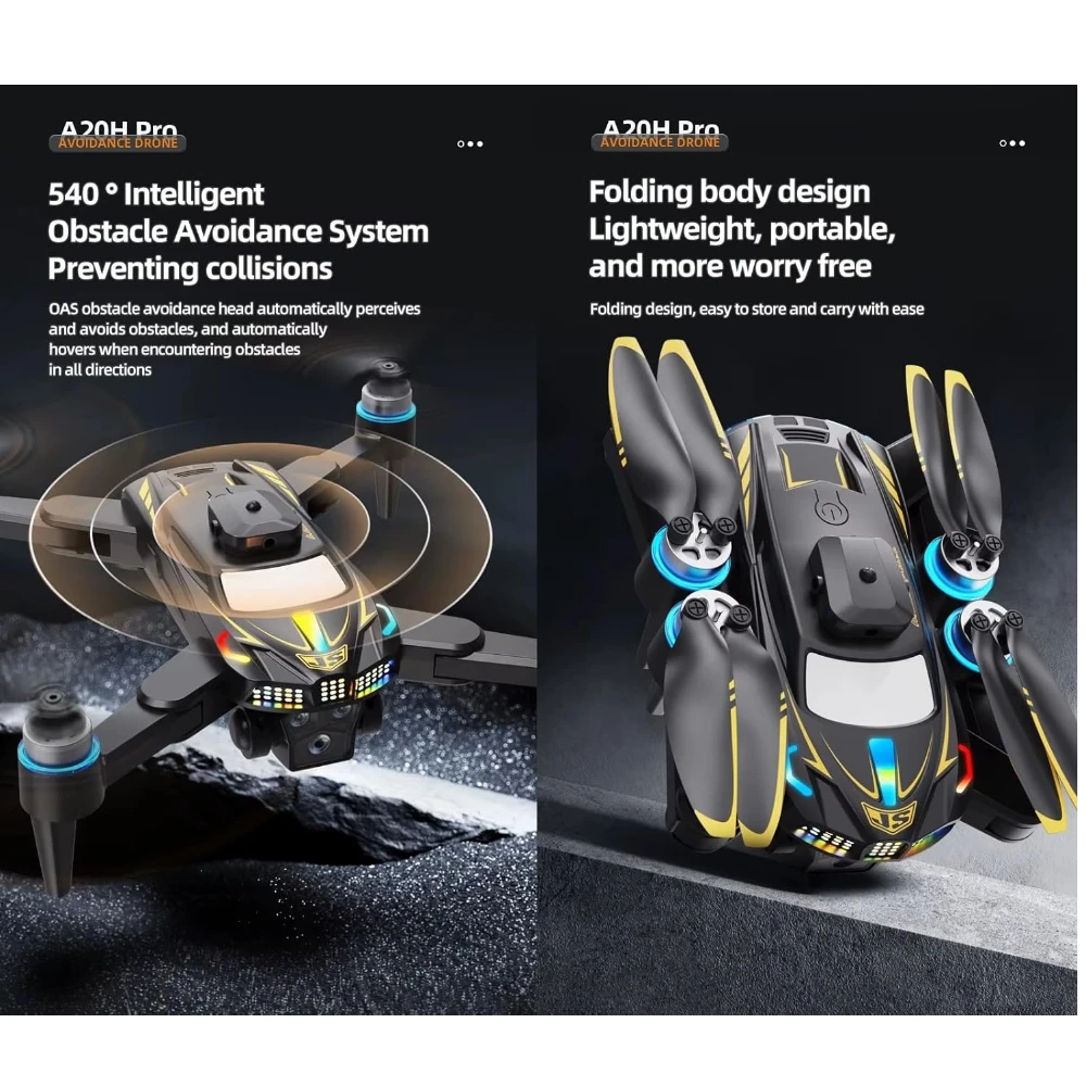 T6 Pro Drone Dual Camera 4k Optical Flow Positioning Remote Control Flying Quadcopter Gesture Video Drone with Brushless Motor and Obstacle Avoidance 4.5 Inch LCD Display
