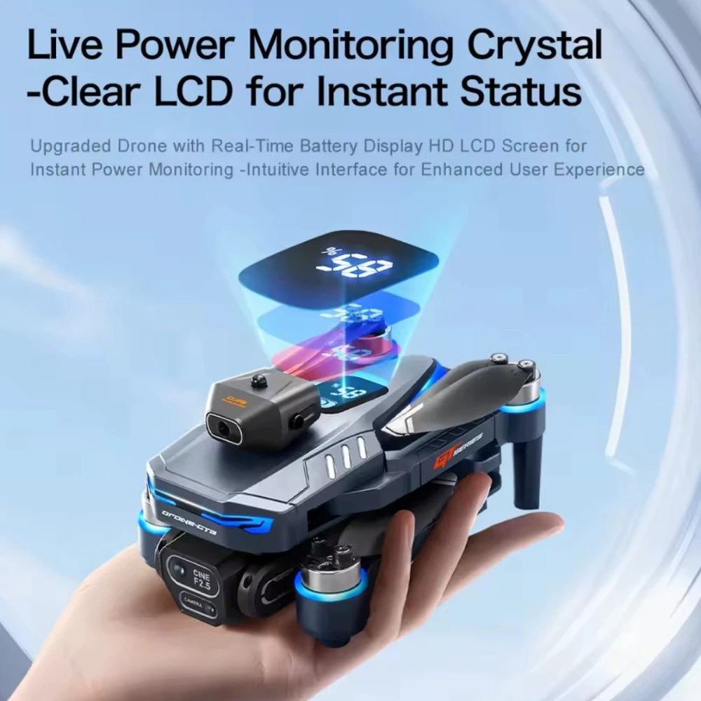 GT8 Foldable RC Drone with 4K HD Dual Camera, Obstacle Avoidance, Brushless Motors, 4.3-Inch Screen, Optical Flow Positioning & 20-Min Flight Time
