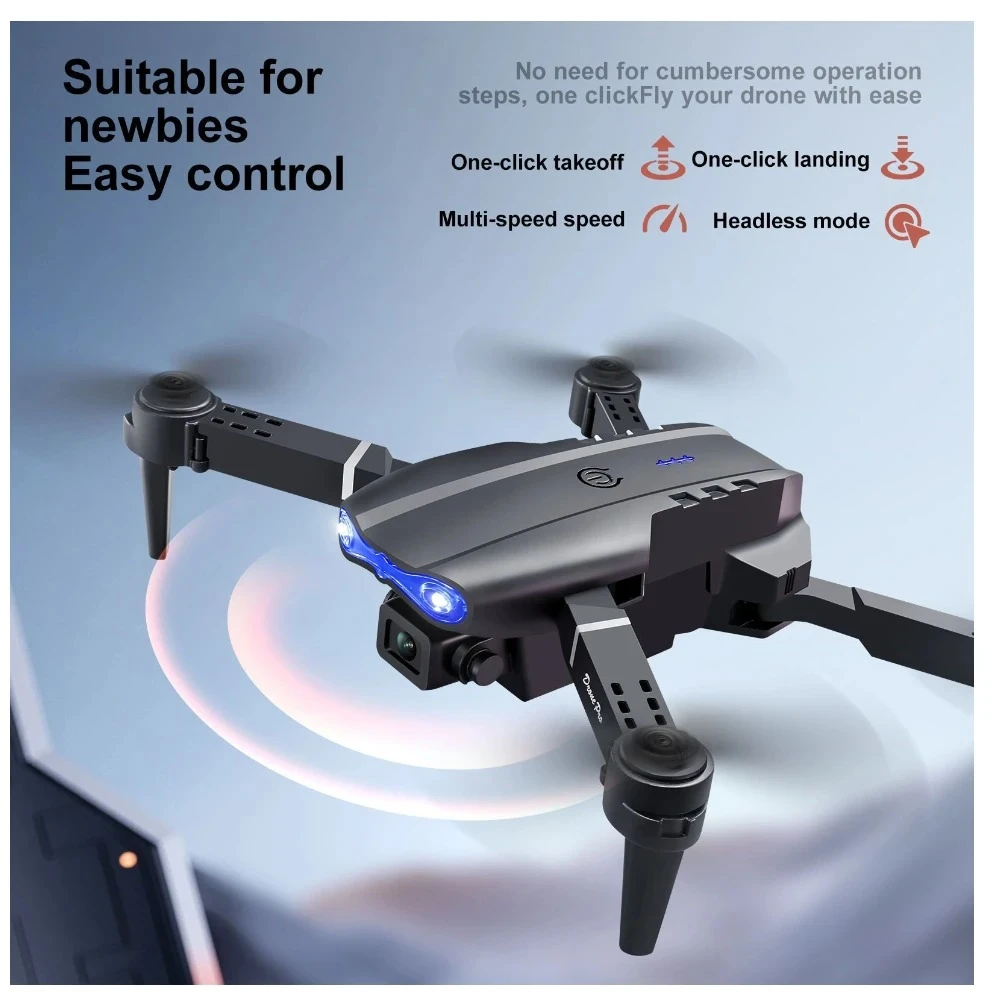 DN99 Drone Foldable Dual Camera with HD Screen Rechargeable Batteries Obstacle Avoidance & 360° Flips Perfect for Beginners & Adults