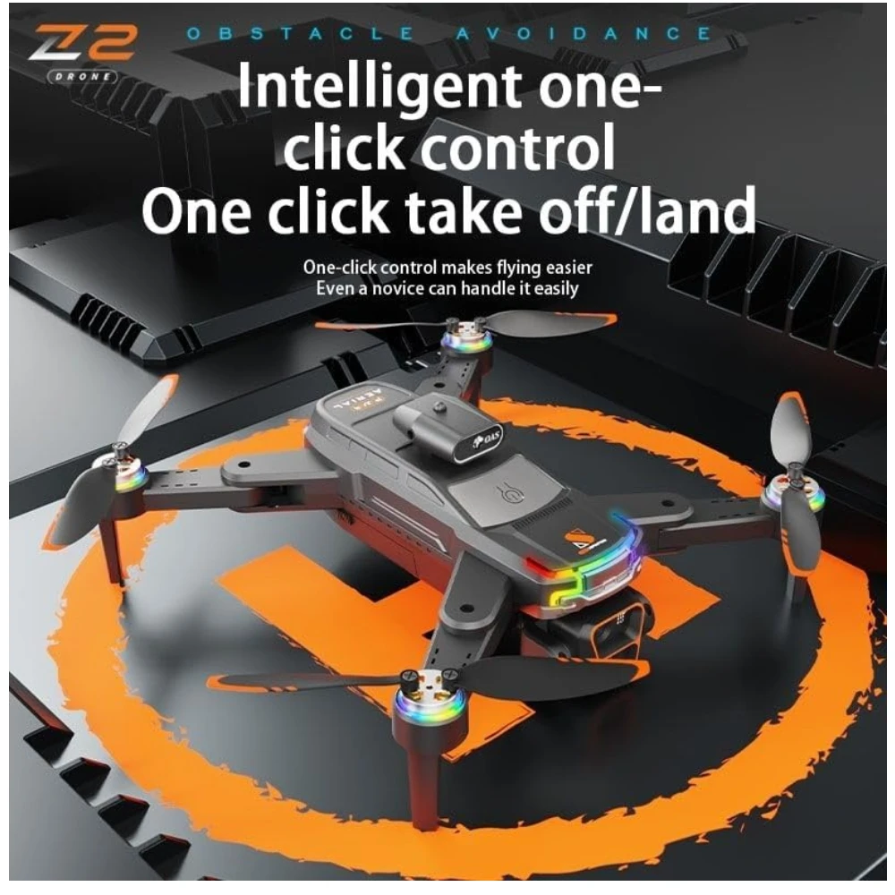 JS39P Drone 4K Remote Control Dual Camera Drone with 1080p WiFi FPV Obstacle Avoidance Brushless Motor Gesture Control One Key Take-Off/Landing 4.5" LCD Display 20 Min Flight
