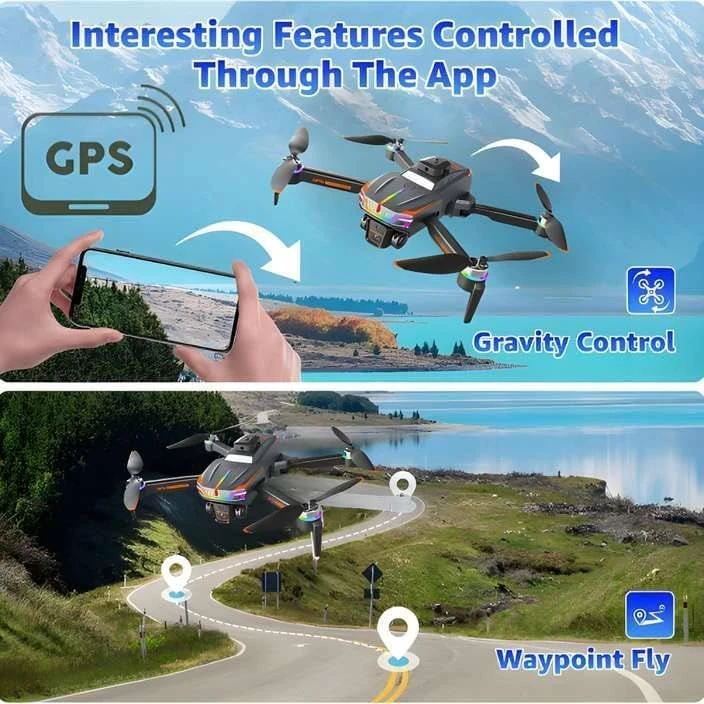 S20 GPS Drone with 1080P HD Camera Intelligent Flight Modes GPS Positioning, Gesture Control Obstacle Avoidance Perfect Beginner-Friendly Drone for Aerial Photography and Fun Flying
