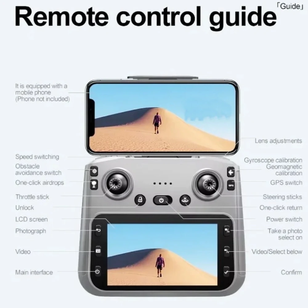 K19 MAX GPS RC Drone 4K HD Camera FPV Brushless Obstacle Avoidance Remote Control With Screen Foldable RC Quadcopter Drone