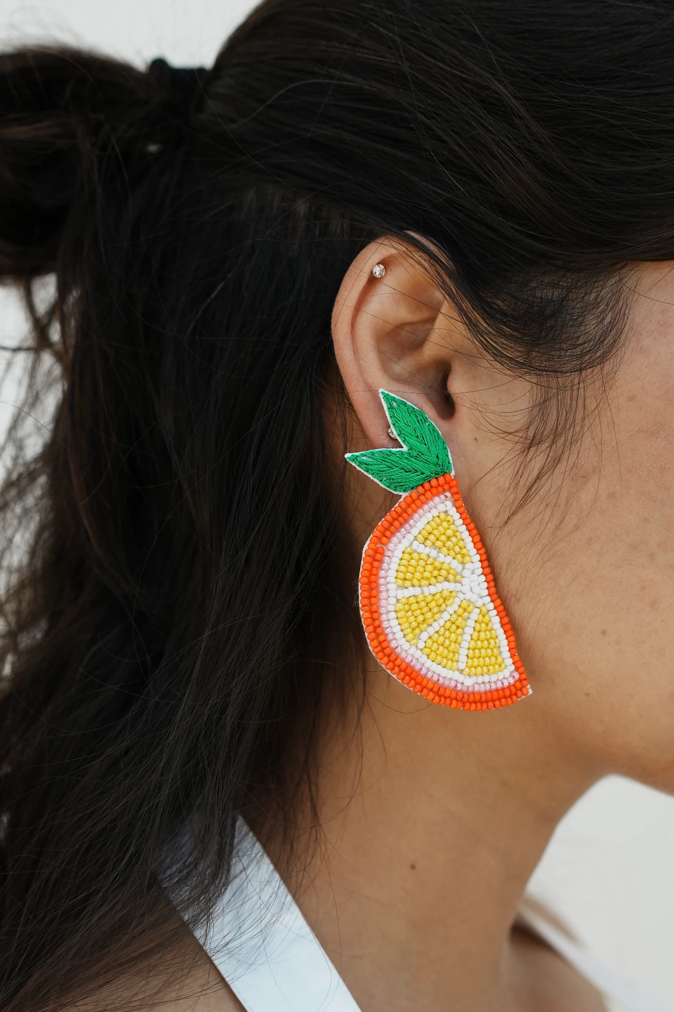 Vibrant Orange Earring