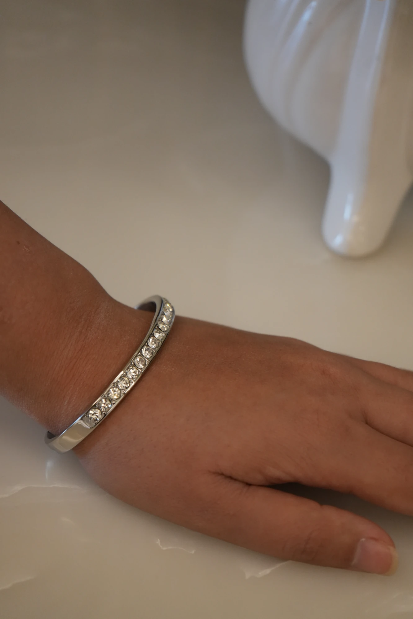 Starlit White Mesh Bracelet