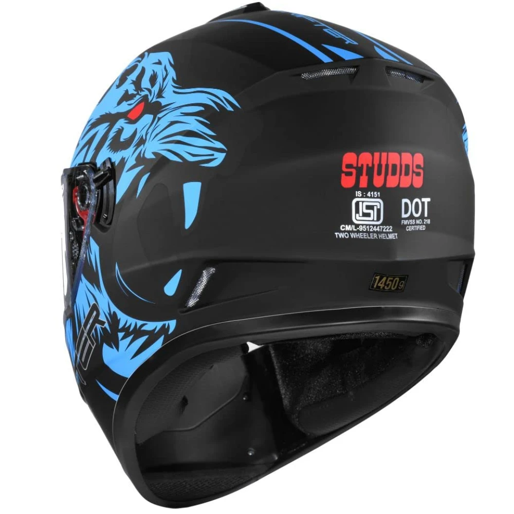 Studds Drifter Full Face Helmet Matt Black N1, Size: XL(60 cm)