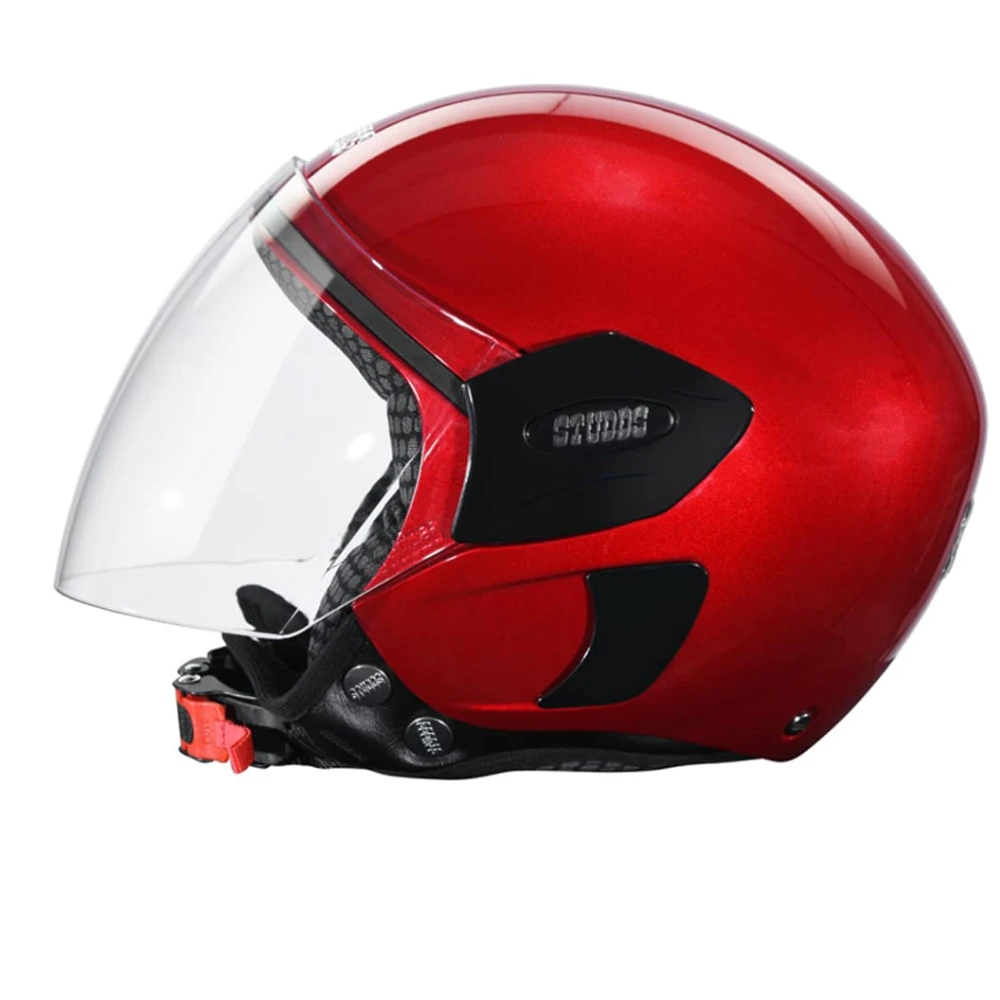 Studds FEMM Super Open Face Helmet (Cherry Red, XS)