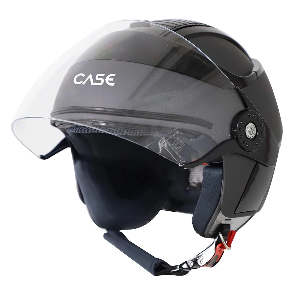 Steelbird SB-29 Case Open Face Helmet Grey & Black, Size: M(55-56 cm)
