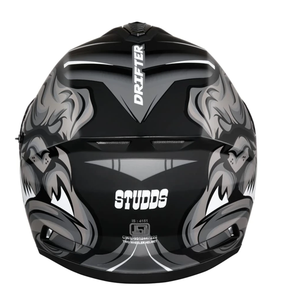 Studds Drifter D1 Full Face Helmet Matt Black N4, Size: M(57-58cm)