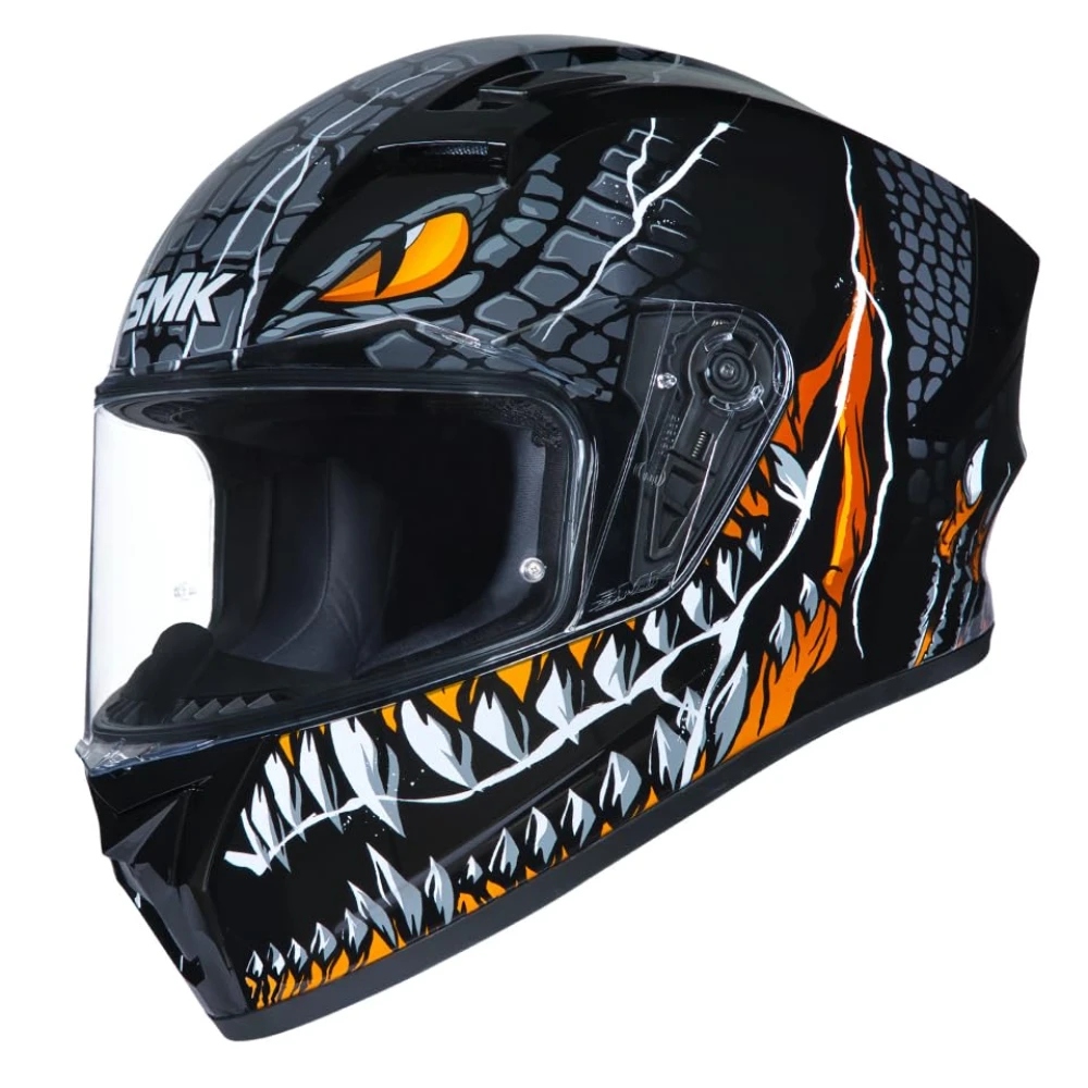Smk Stellar Sports Taotei Helmet Ece-06 Certified with Anti Fog Clear Visor for Men and Women
