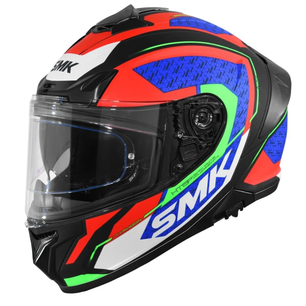 SMK Typhoon RD1 ISI ECE & DOT Certified Full Face Dual Visor Helmet for Men and Women with Pinlock Fitted Clear Visor and Inner Sun Visor ( MATT Black - MA235 - S )