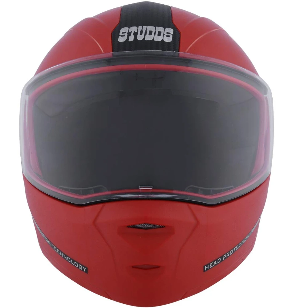 Studds Ninja ELITE Flip Up Full Face Helmet with Carbon Center Strip (Red, L)